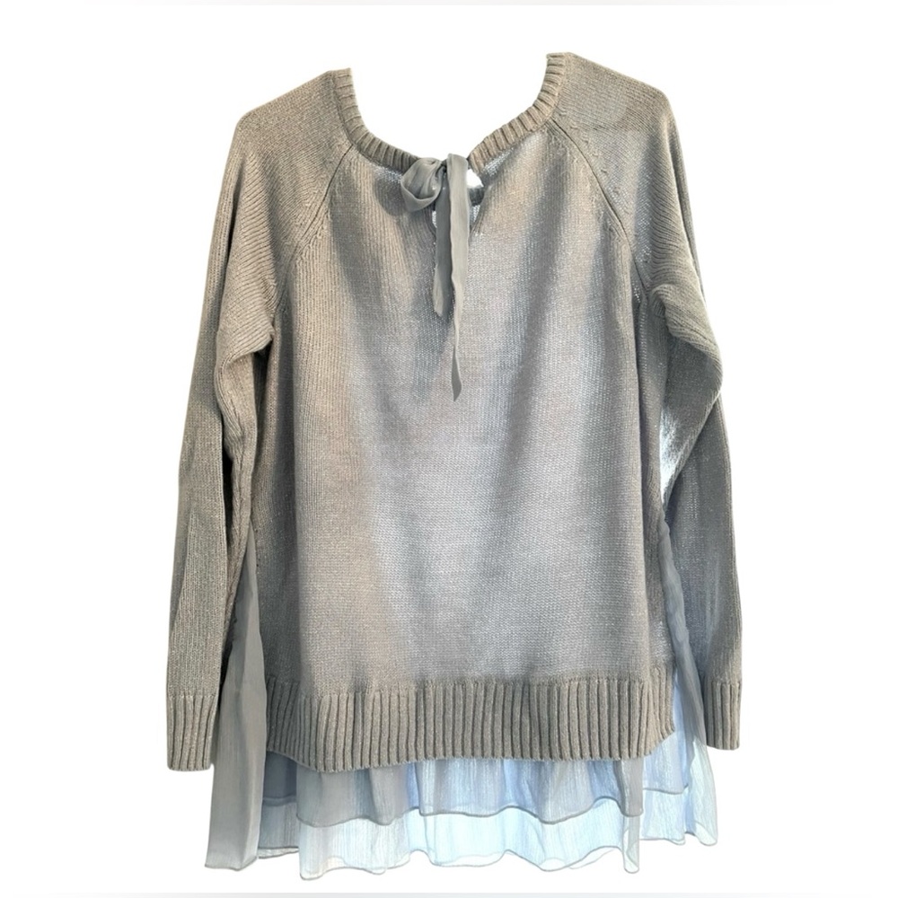 Women's Light Blue Faux Layered Sweater. NWOT. - Picture 3 of 4